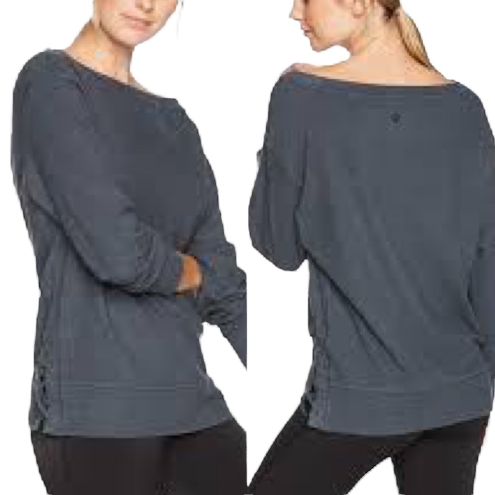 PRANA OSTARA CHARCOAL GRAY TOP SIZE SMALL